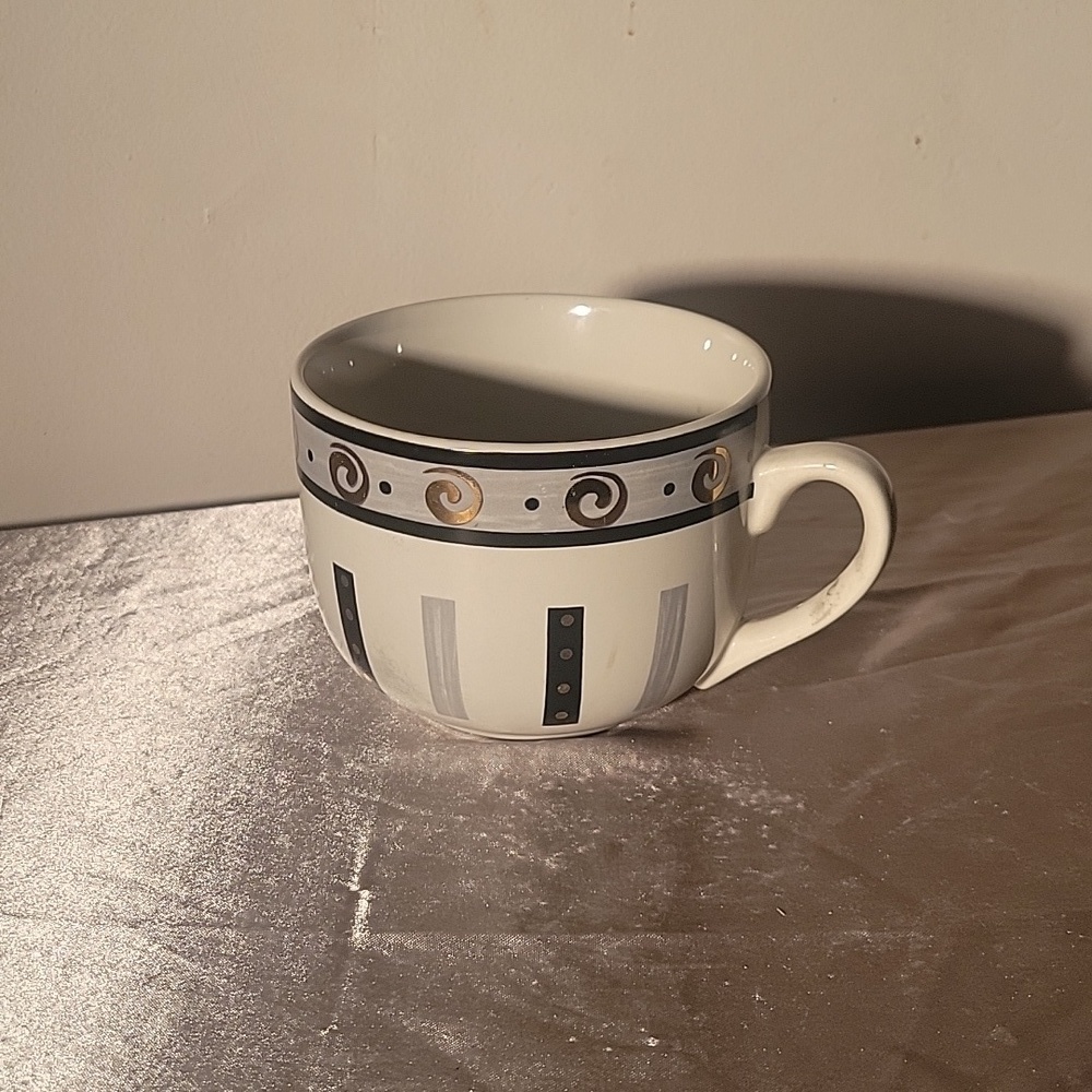 Classic Ceramics California Pantry 2000 OVERSIZED Coffee Mug Gold Accents LG VTG